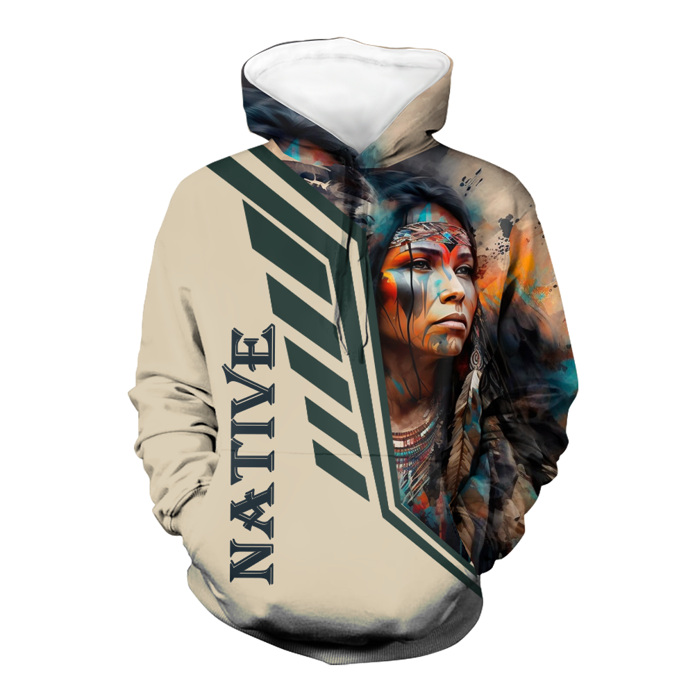 Powwow StoreHD000535 Pattern Native Pride 3D Hoodie