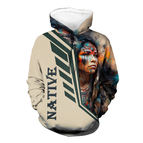 Powwow StoreHD000535 Pattern Native Pride 3D Hoodie