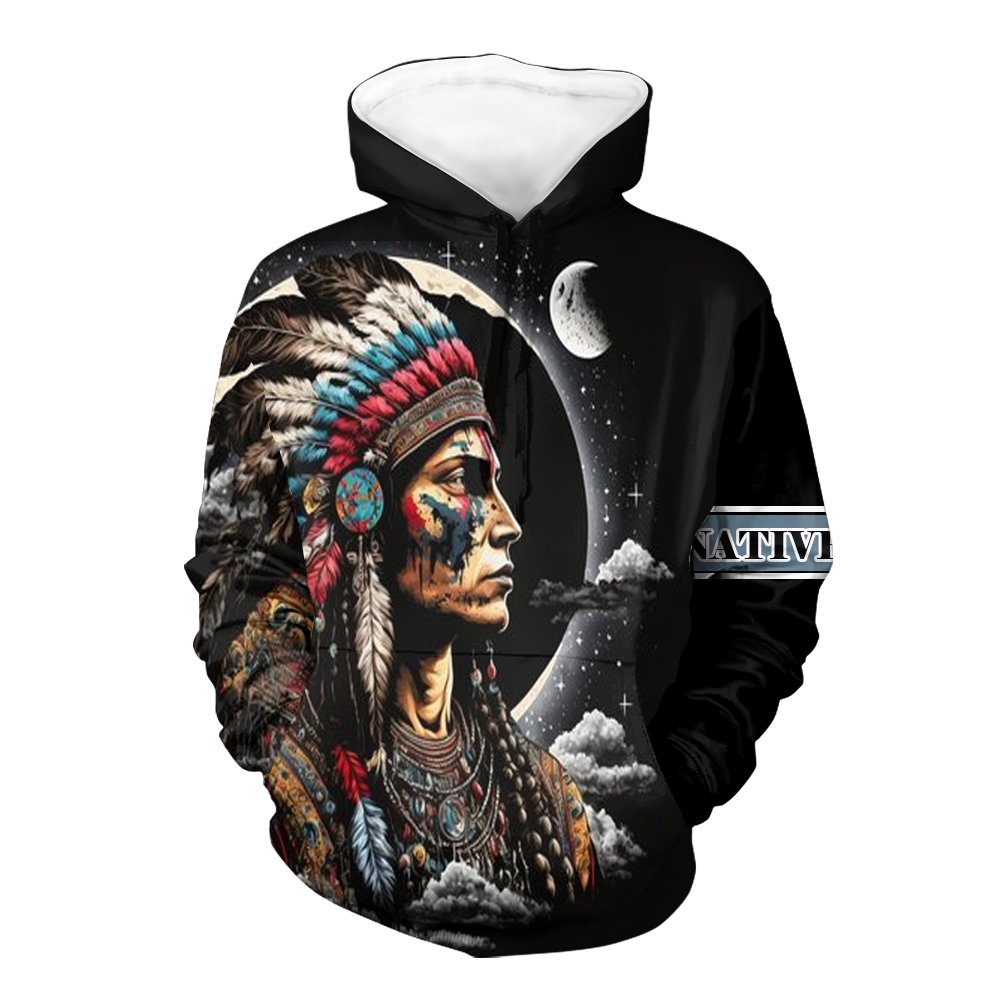 Powwow StoreHD000542 Pattern Native Pride 3D Hoodie