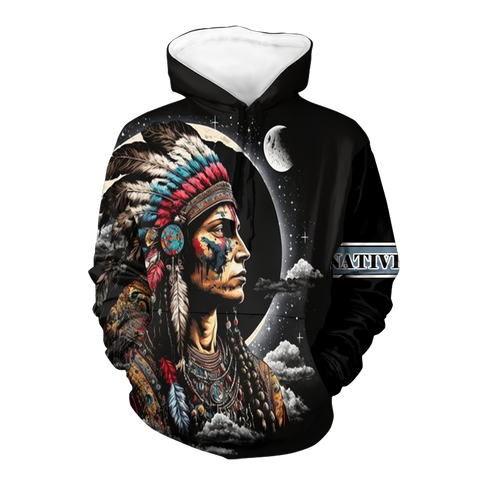 Powwow StoreHD000542 Pattern Native Pride 3D Hoodie