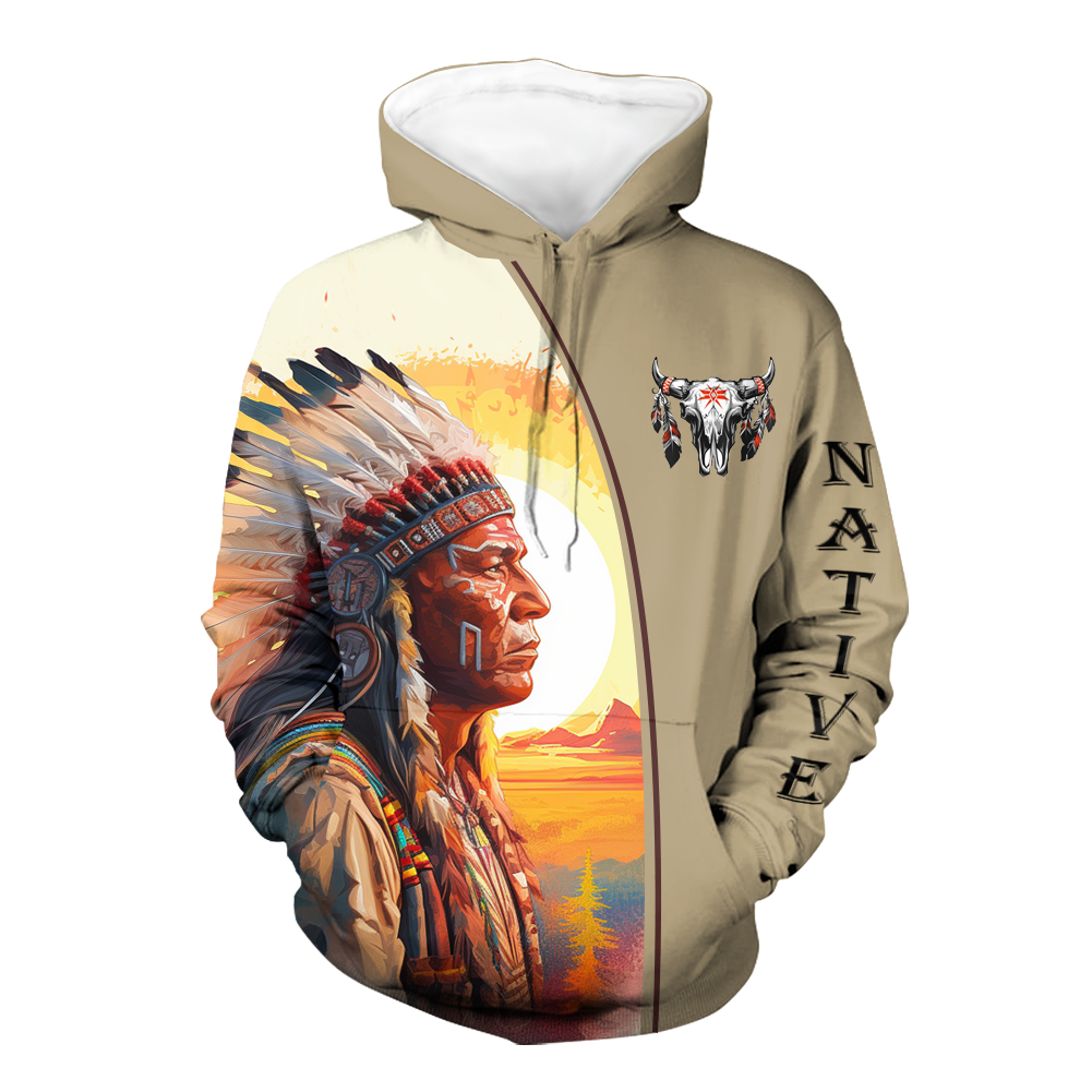 Powwow StoreHD000540 Pattern Native Pride 3D Hoodie