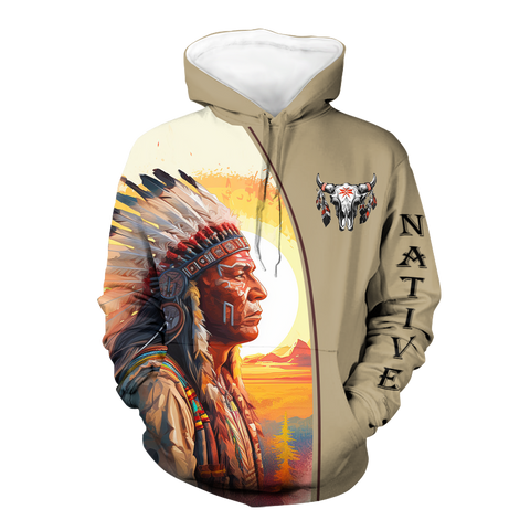 Powwow StoreHD000540 Pattern Native Pride 3D Hoodie