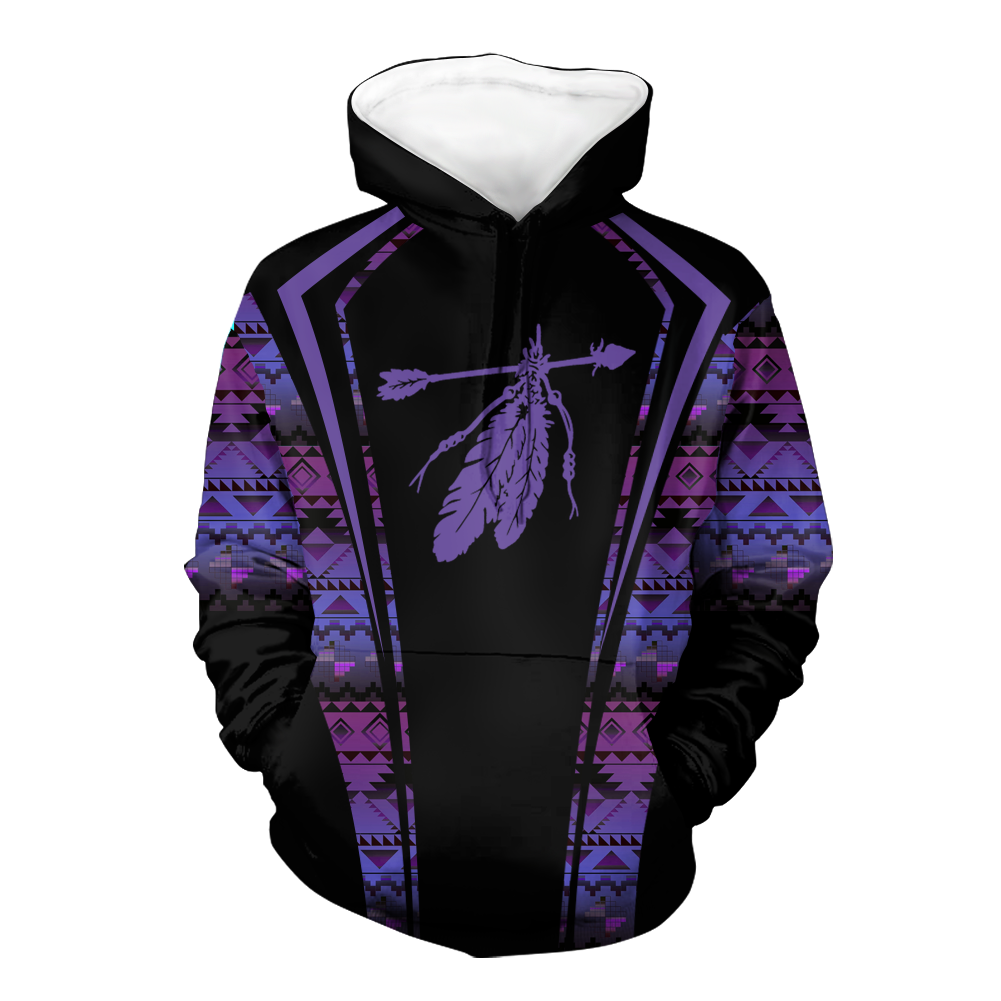 Powwow StoreHD000549 Pattern Native Pride 3D Hoodie