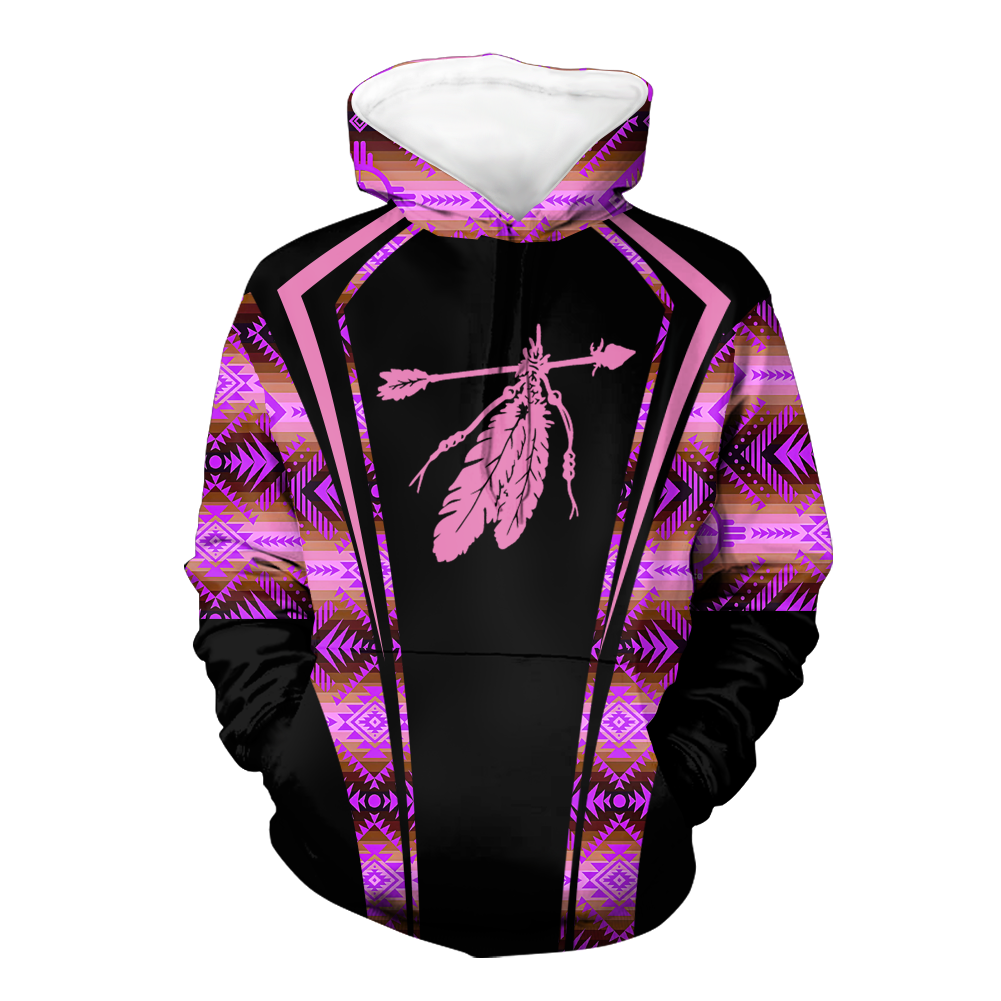 Powwow StoreHD000547 Pattern Native Pride 3D Hoodie