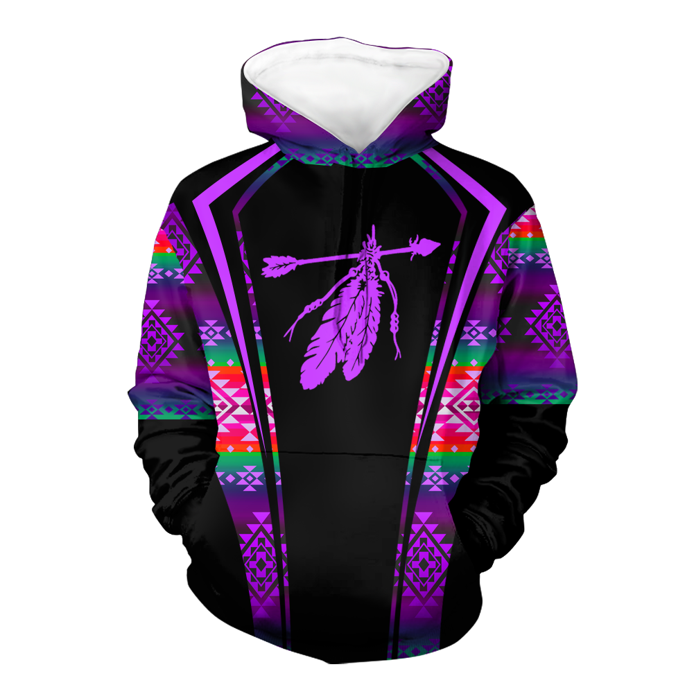 Powwow StoreHD000544 Pattern Native Pride 3D Hoodie