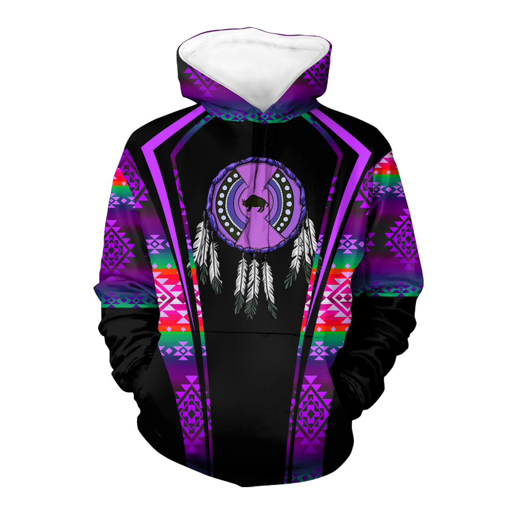 Powwow StoreHD000551 Pattern Native Pride 3D Hoodie