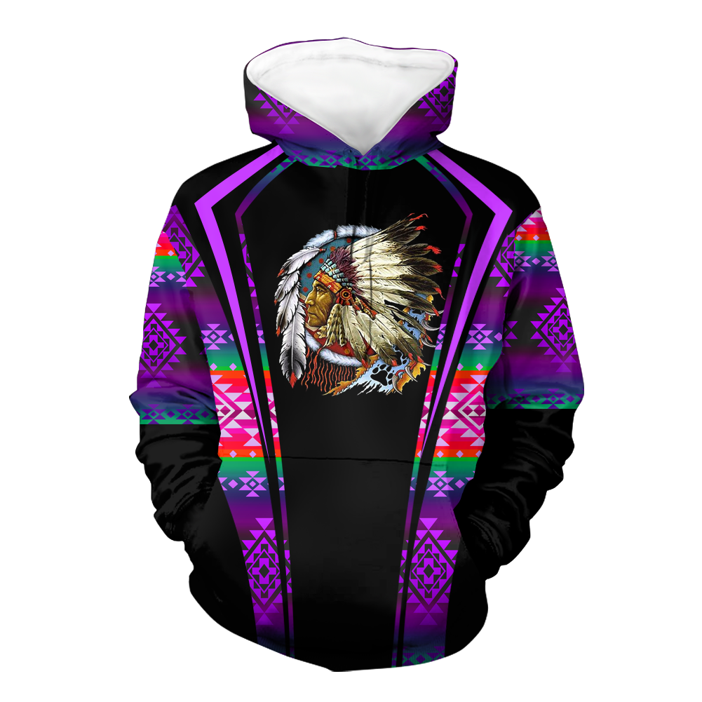 Powwow StoreHD000553 Pattern Native Pride 3D Hoodie