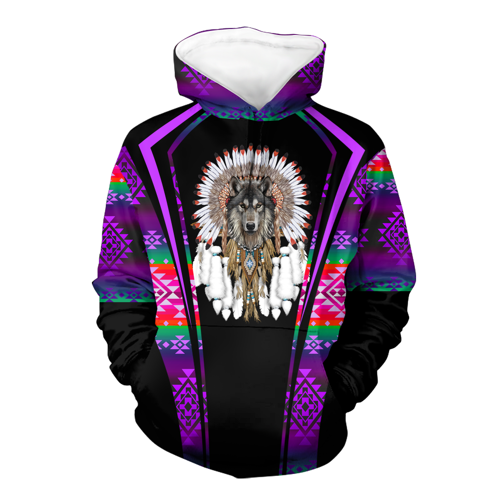 Powwow StoreHD000554 Pattern Native Pride 3D Hoodie