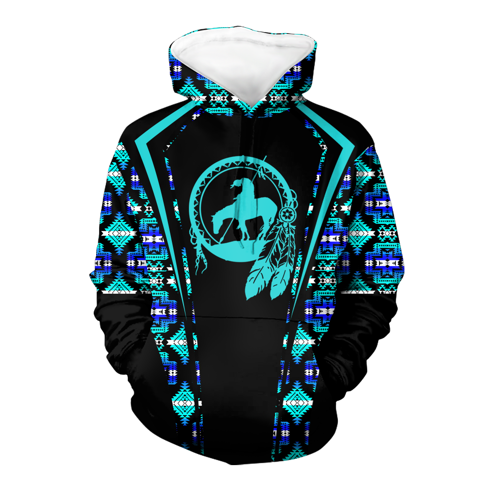 Powwow StoreHD000568 Pattern Native Pride 3D Hoodie