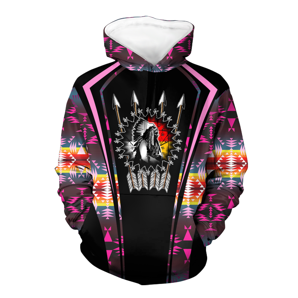 Powwow StoreHD000576 Pattern Native Pride 3D Hoodie