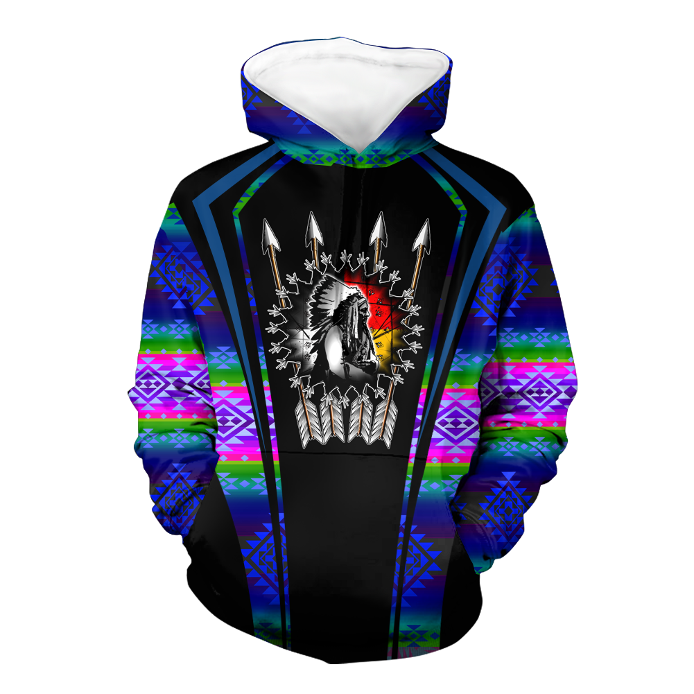 Powwow StoreHD000577 Pattern Native Pride 3D Hoodie