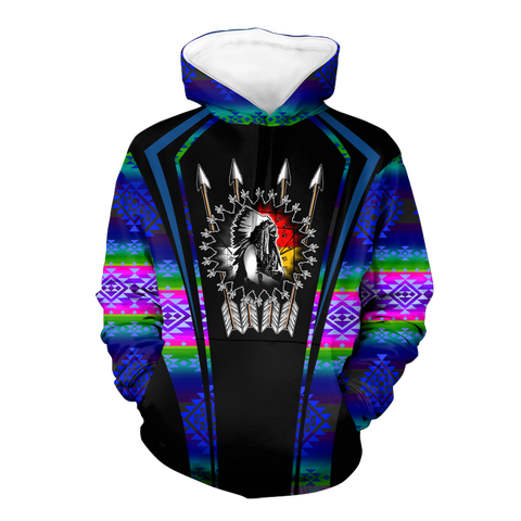 Powwow StoreHD000577 Pattern Native Pride 3D Hoodie