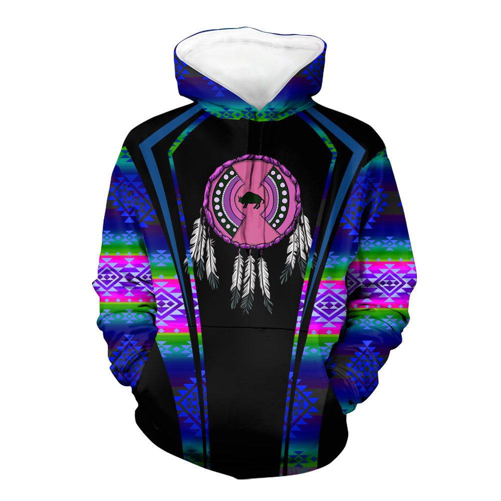 Powwow StoreHD000579 Pattern Native Pride 3D Hoodie