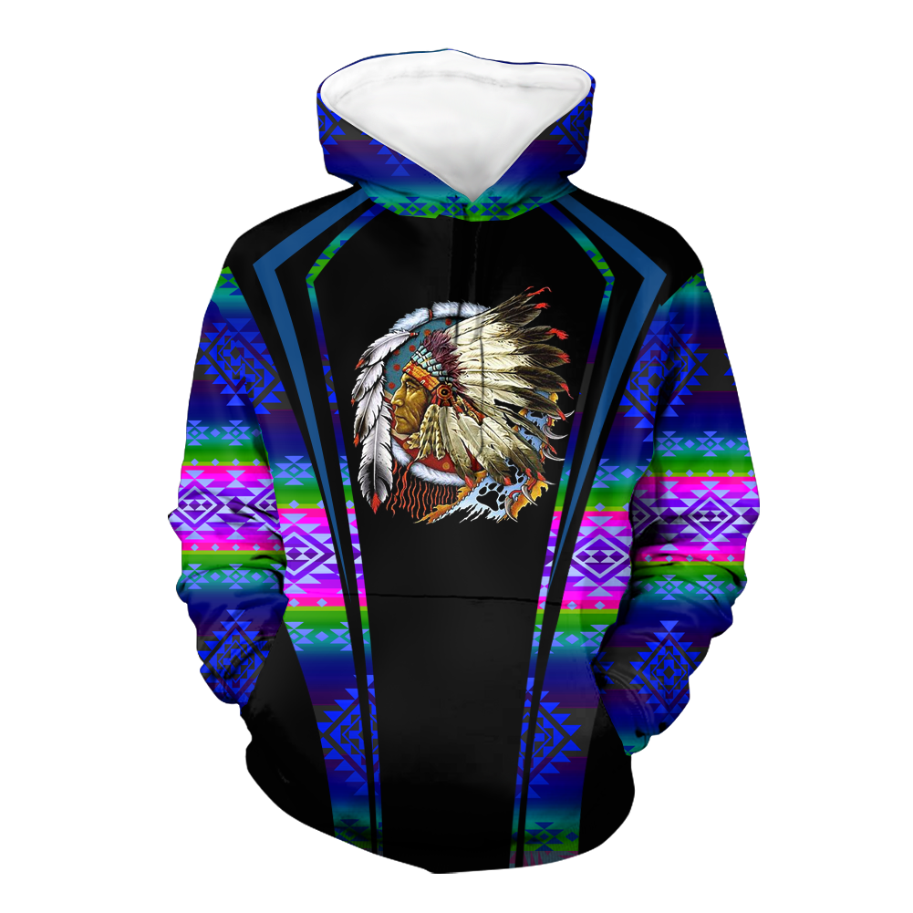 Powwow StoreHD000581 Pattern Native Pride 3D Hoodie