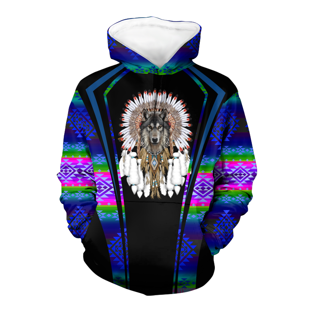 Powwow StoreHD000582 Pattern Native Pride 3D Hoodie