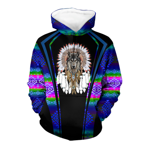 Powwow StoreHD000582 Pattern Native Pride 3D Hoodie