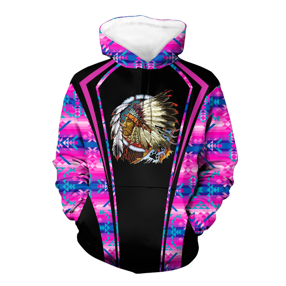 Powwow StoreHD000586 Pattern Native Pride 3D Hoodie