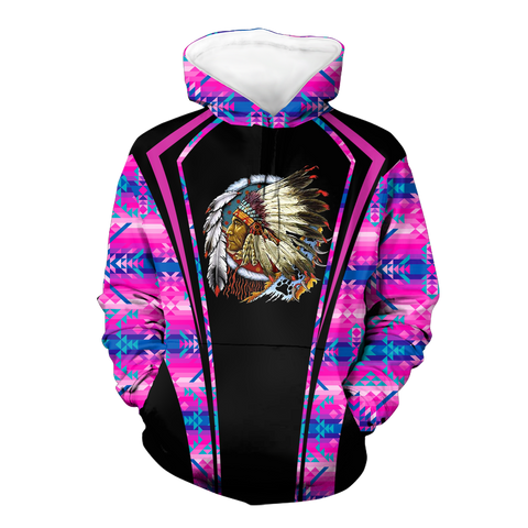 Powwow StoreHD000586 Pattern Native Pride 3D Hoodie