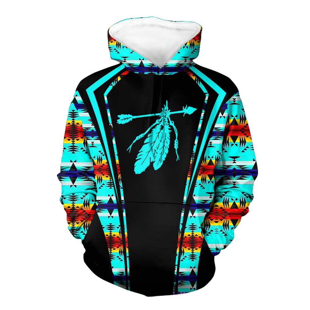 Powwow StoreHD000597 Pattern Native Pride 3D Hoodie