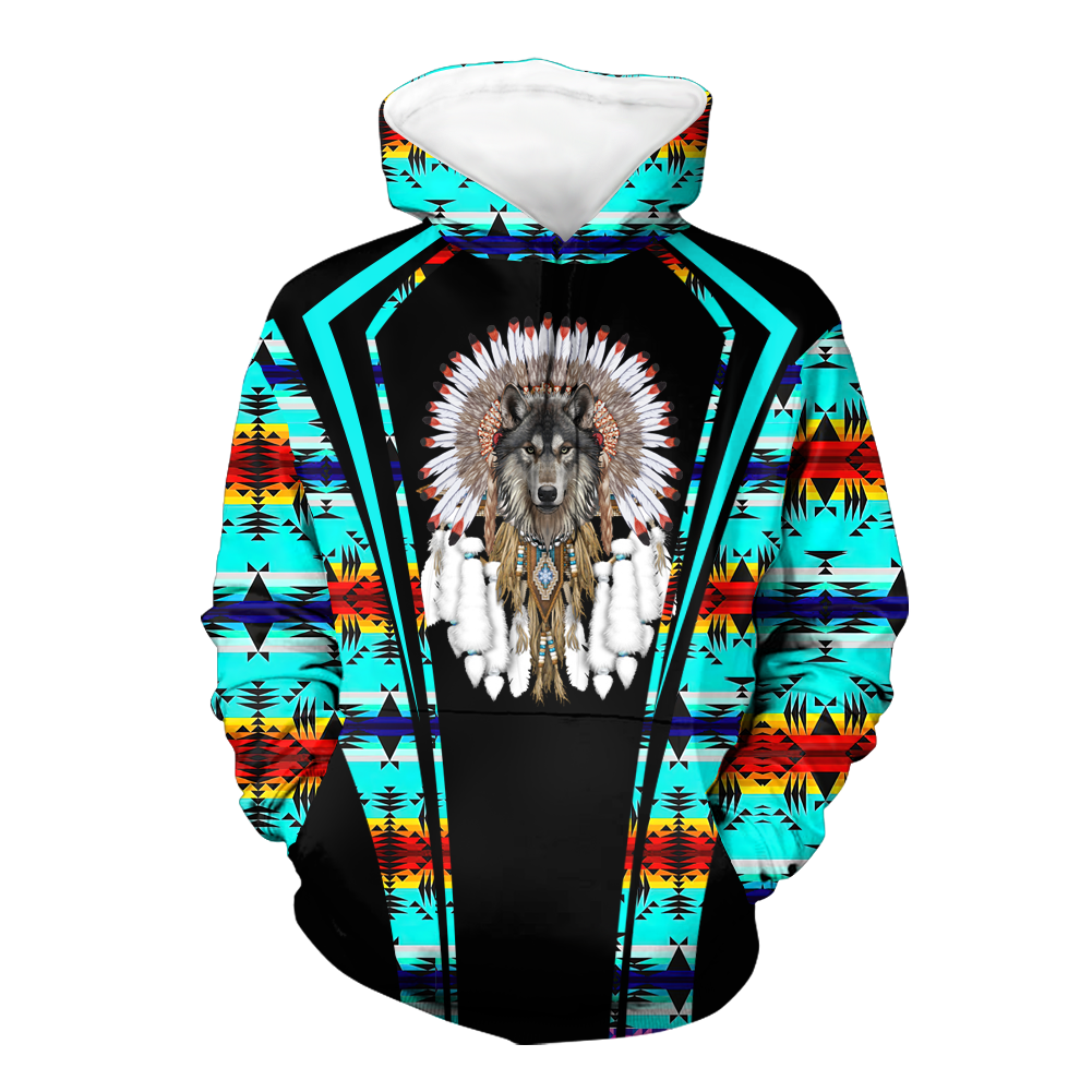 Powwow StoreHD000595 Pattern Native Pride 3D Hoodie