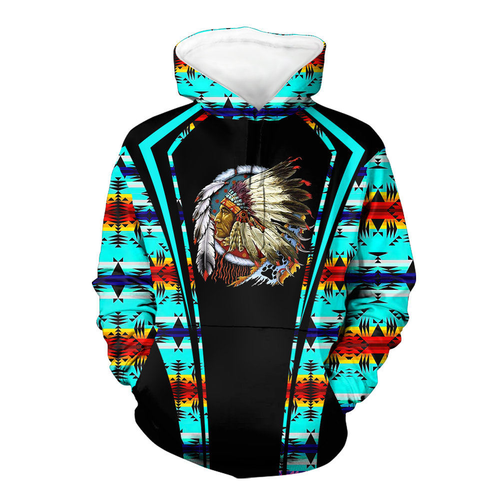 Powwow StoreHD000594 Pattern Native Pride 3D Hoodie