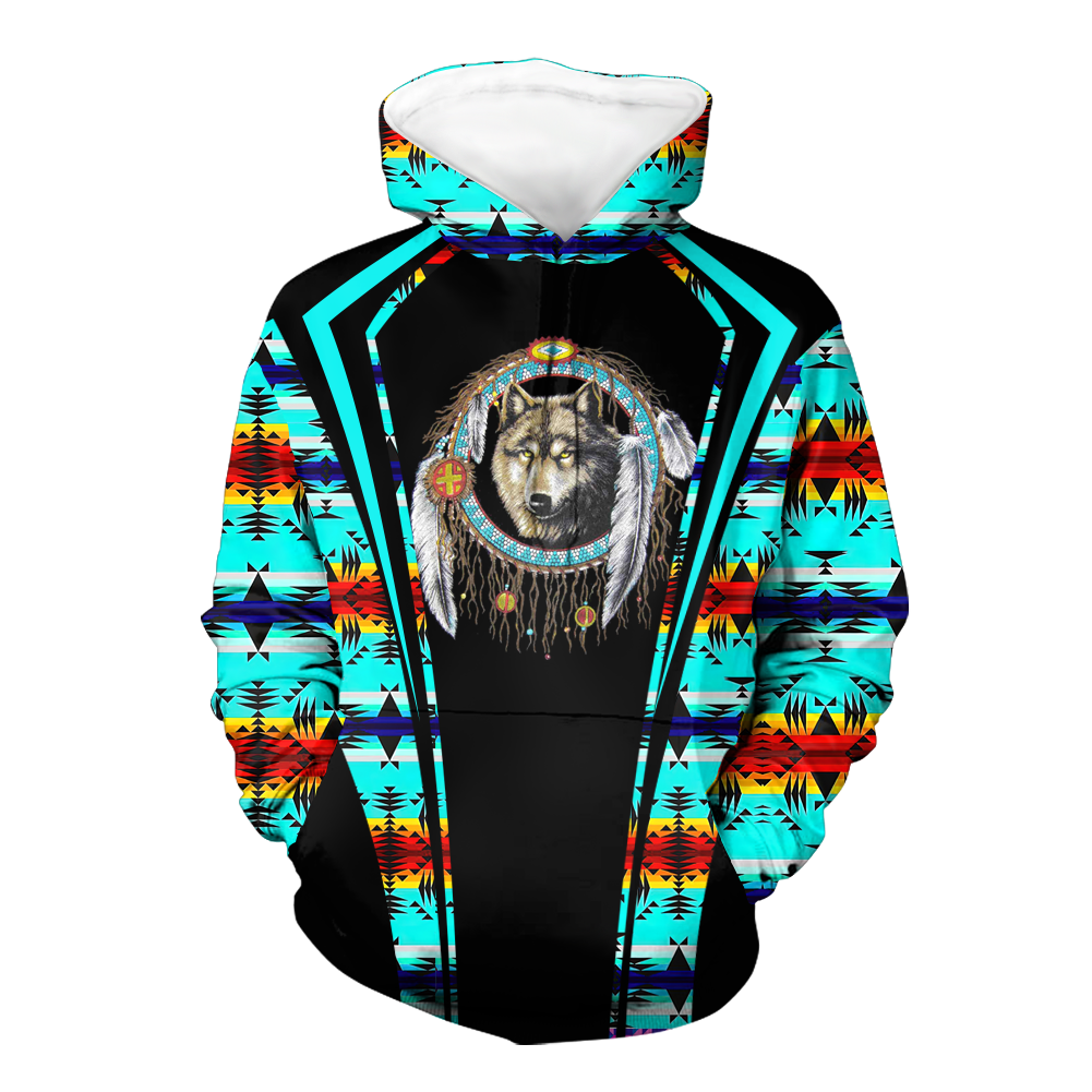 Powwow StoreHD000593 Pattern Native Pride 3D Hoodie