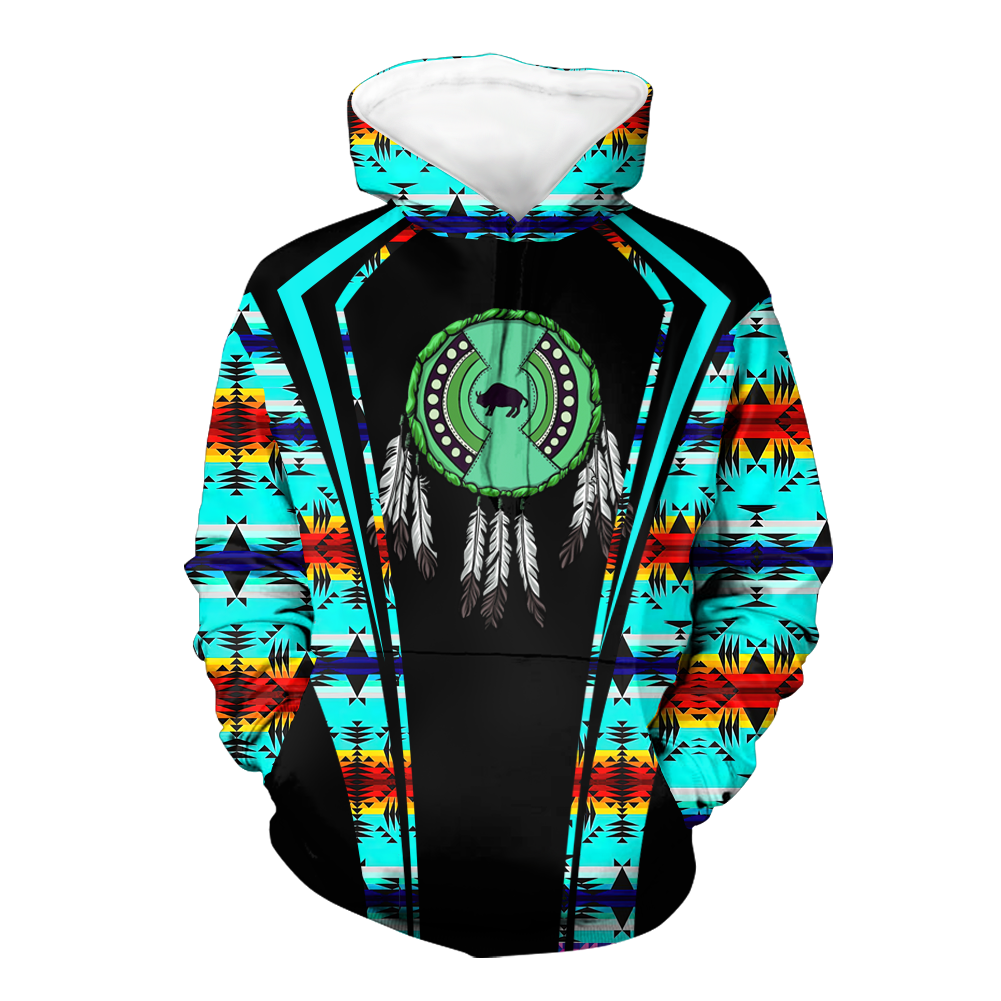 Powwow StoreHD000592 Pattern Native Pride 3D Hoodie