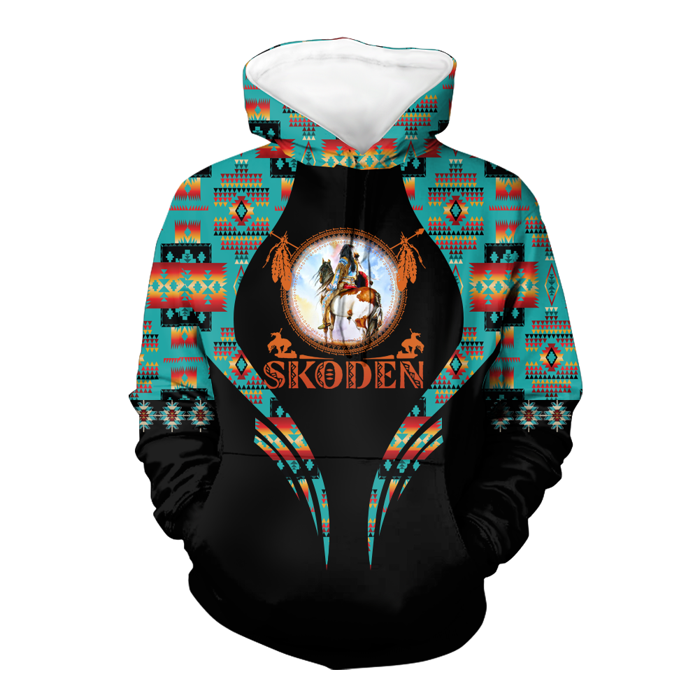 Powwow StoreHD000603 Pattern Native Pride 3D Hoodie