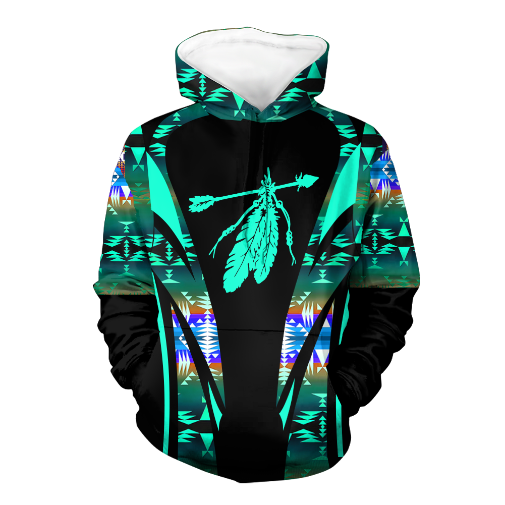 Powwow StoreHD000631 Pattern Native Pride 3D Hoodie