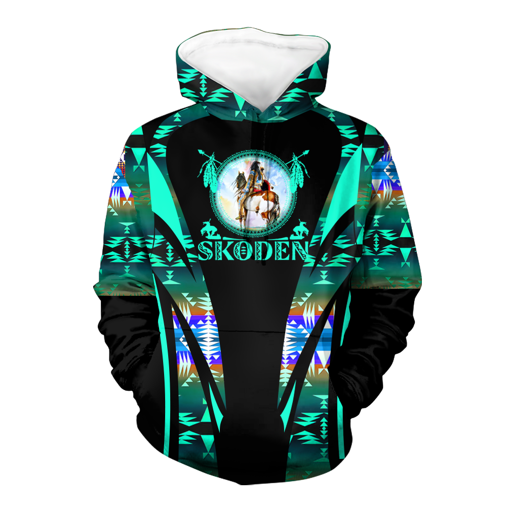 Powwow StoreHD000634 Pattern Native Pride 3D Hoodie