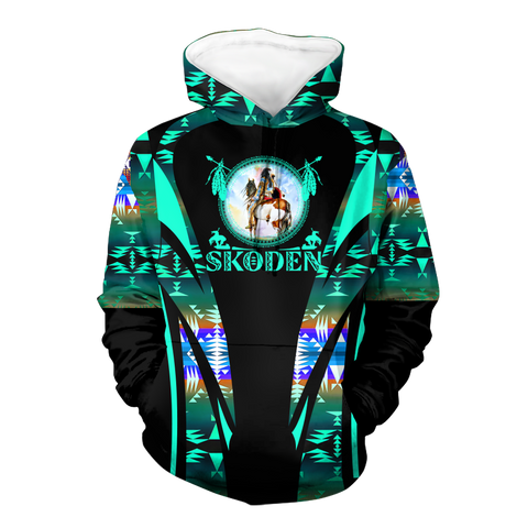 Powwow StoreHD000634 Pattern Native Pride 3D Hoodie