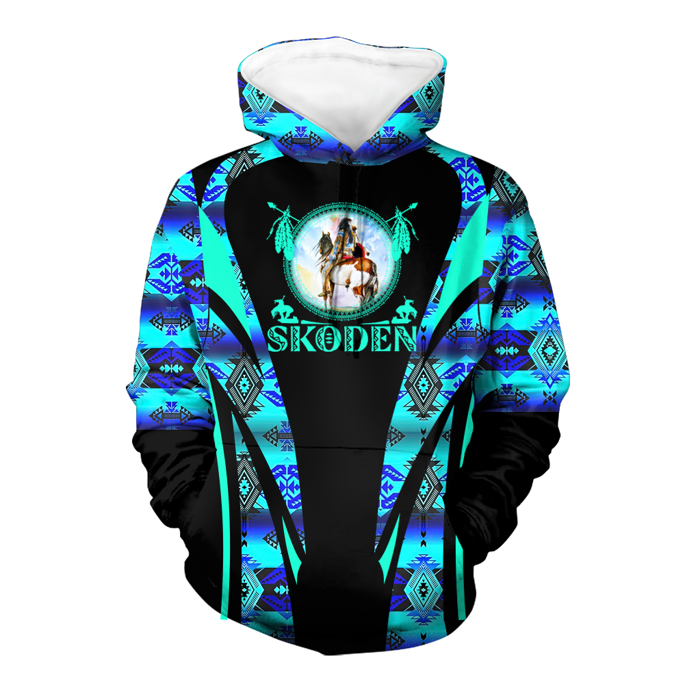 Powwow StoreHD000633 Pattern Native Pride 3D Hoodie