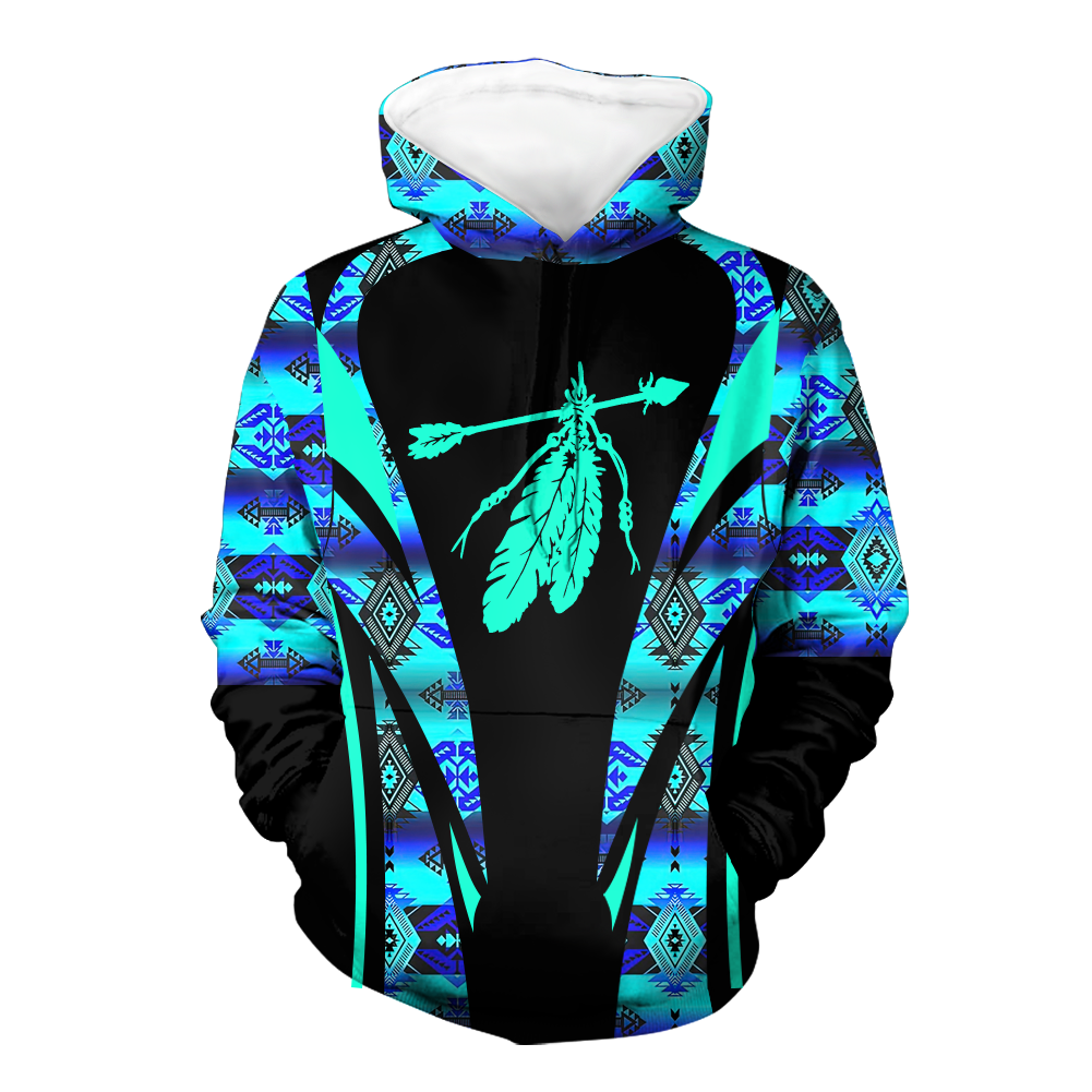 Powwow StoreHD000657 Pattern Native Pride 3D Hoodie