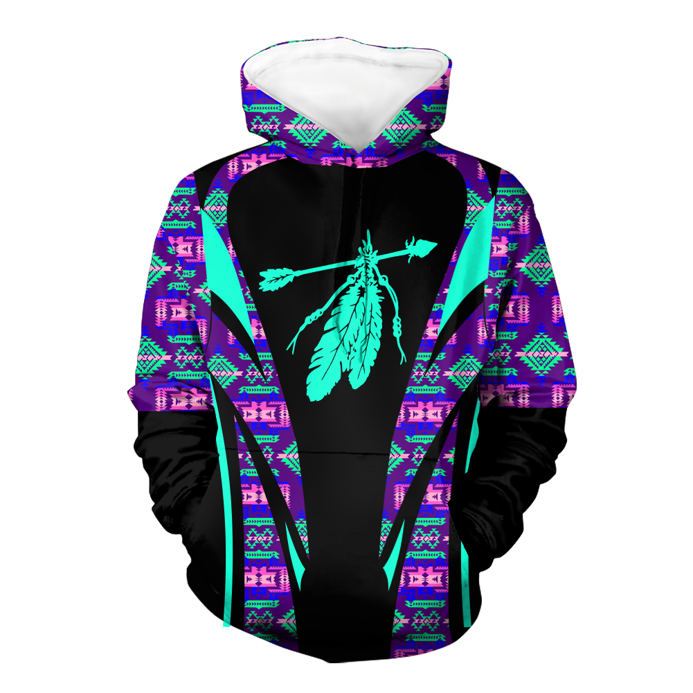 Powwow StoreHD000641 Pattern Native Pride 3D Hoodie