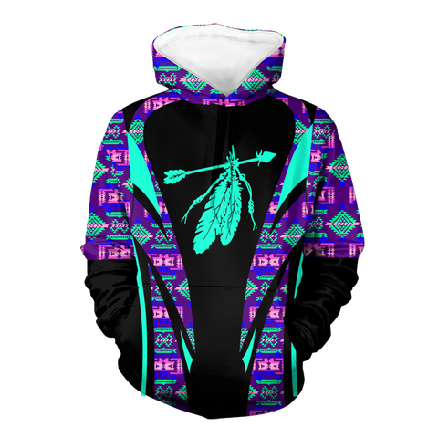 Powwow StoreHD000641 Pattern Native Pride 3D Hoodie