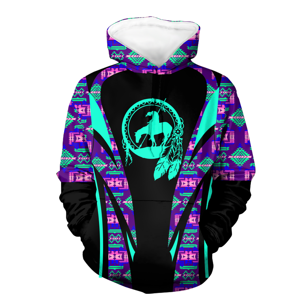 Powwow StoreHD000640 Pattern Native Pride 3D Hoodie