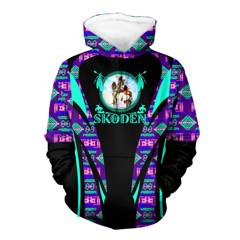 Powwow StoreHD000637 Pattern Native Pride 3D Hoodie