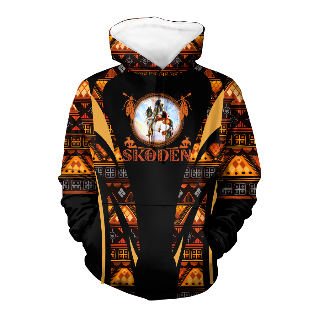 Powwow StoreHD000651 Pattern Native Pride 3D Hoodie