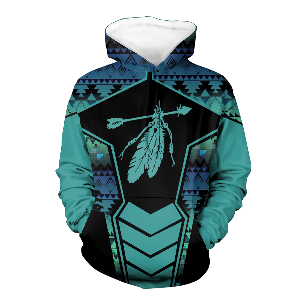 Powwow StoreHD000660 Pattern Native Pride 3D Hoodie