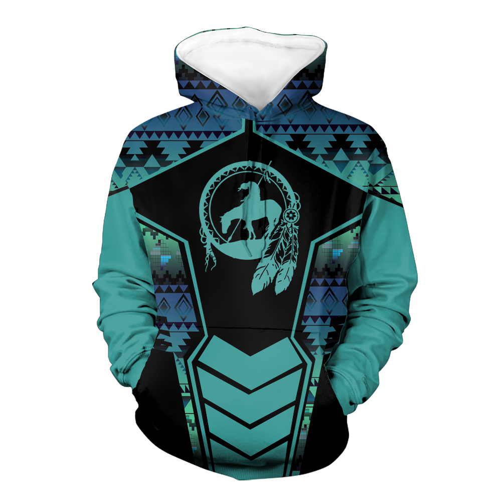 Powwow StoreHD000658 Pattern Native Pride 3D Hoodie