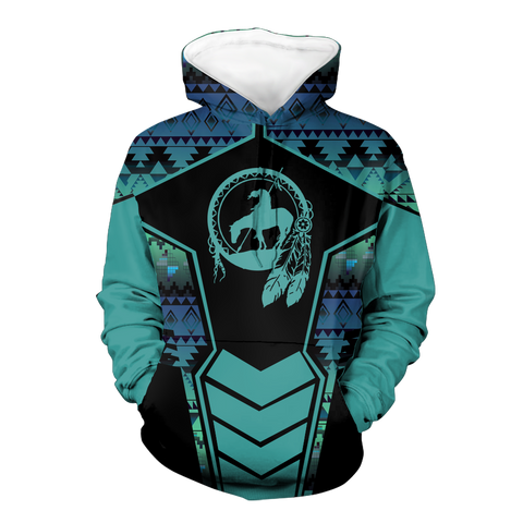 Powwow StoreHD000658 Pattern Native Pride 3D Hoodie