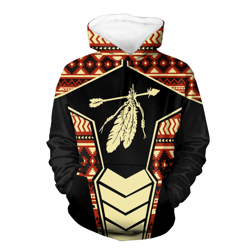 Powwow StoreHD000667 Pattern Native Pride 3D Hoodie