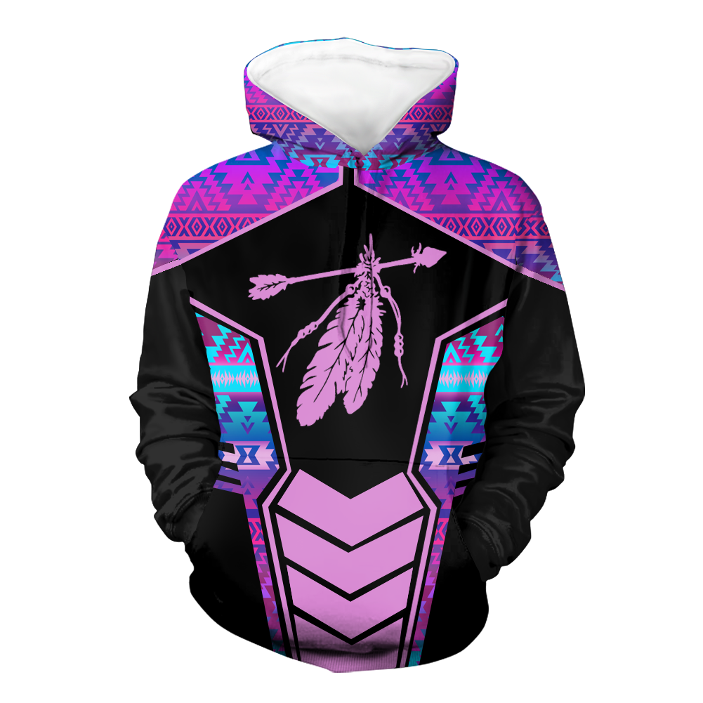 Powwow StoreHD000671 Pattern Native Pride 3D Hoodie