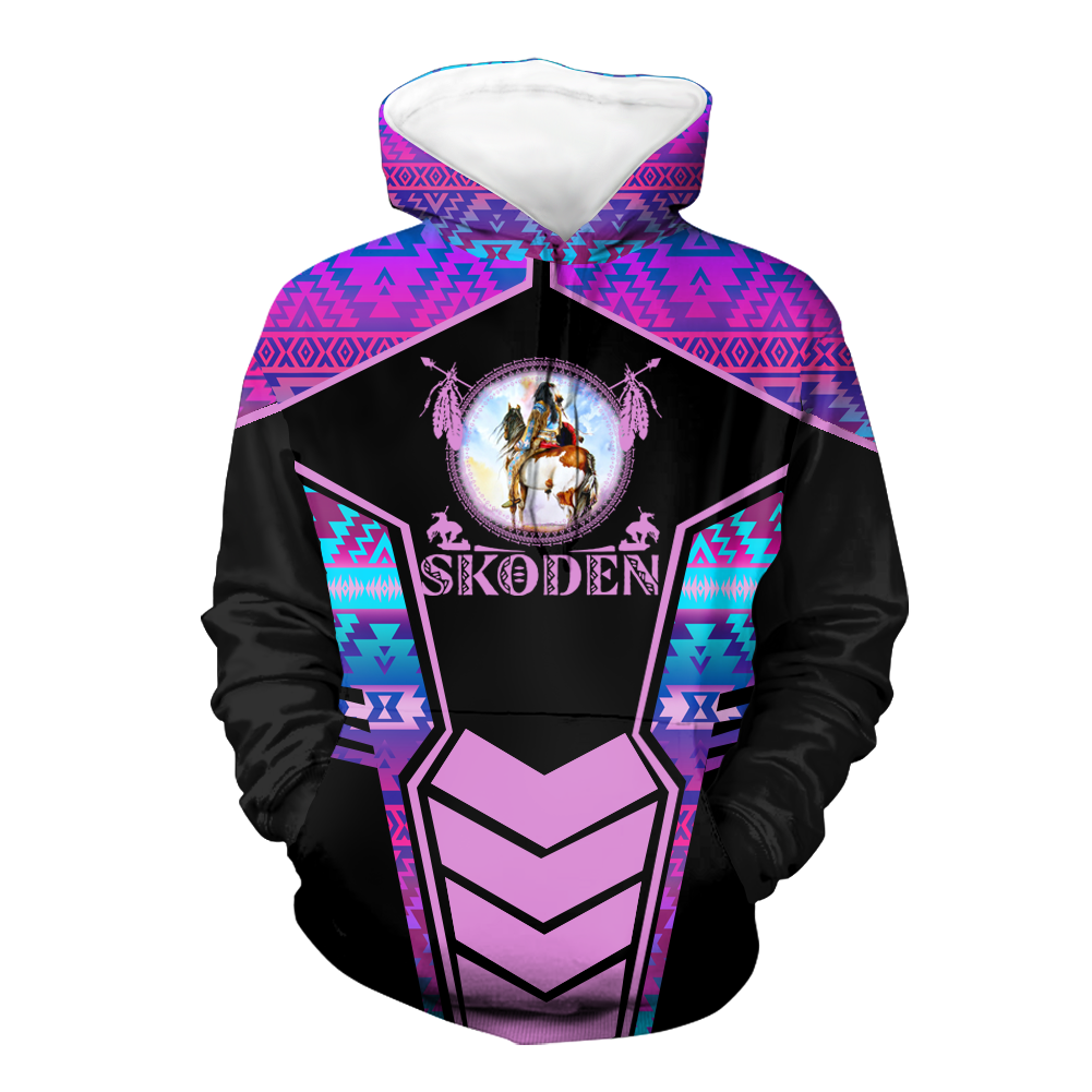 Powwow StoreHD000672 Pattern Native Pride 3D Hoodie