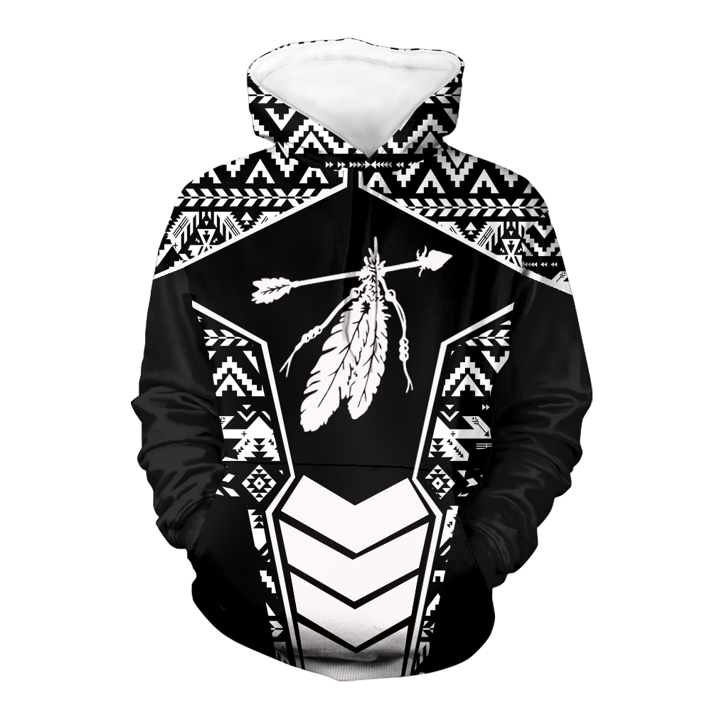 Powwow StoreHD000675 Pattern Native Pride 3D Hoodie