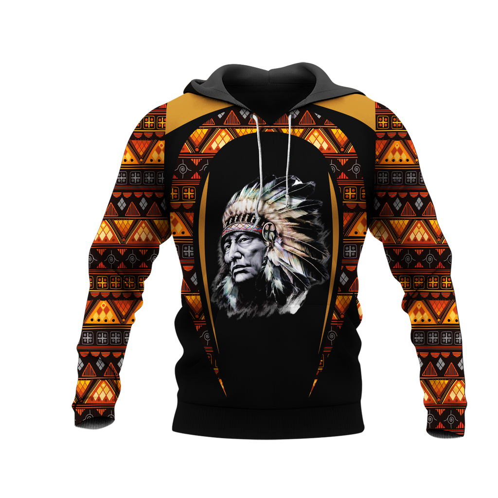 Powwow StoreHD000741 Pattern Native Pride 3D Hoodie