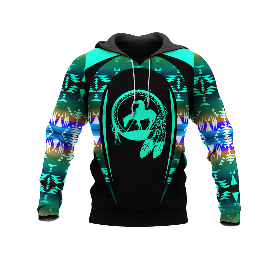 Powwow StoreHD000745 Pattern Native Pride 3D Hoodie