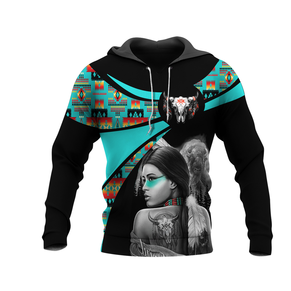 Powwow StoreHD000754 Pattern Native Pride 3D Hoodie