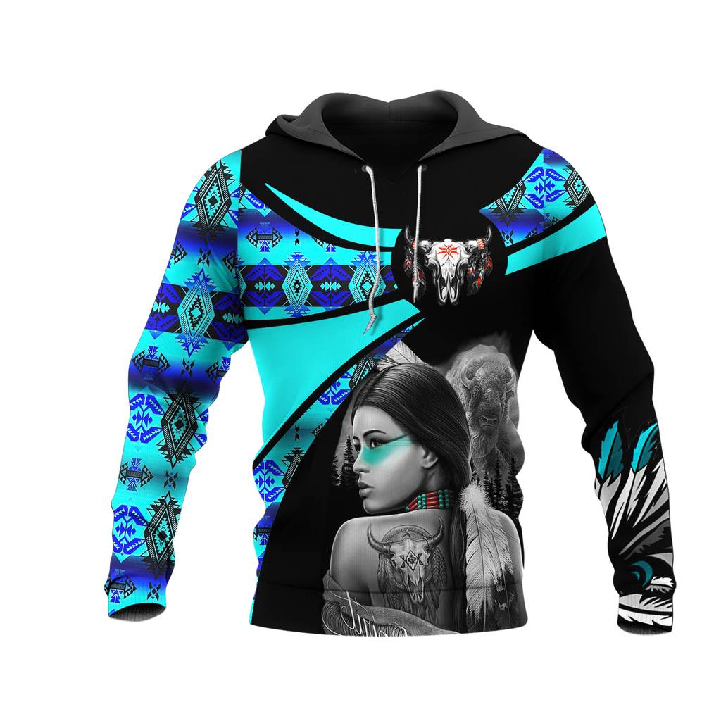 Powwow StoreHD000757 Pattern Native Pride 3D Hoodie