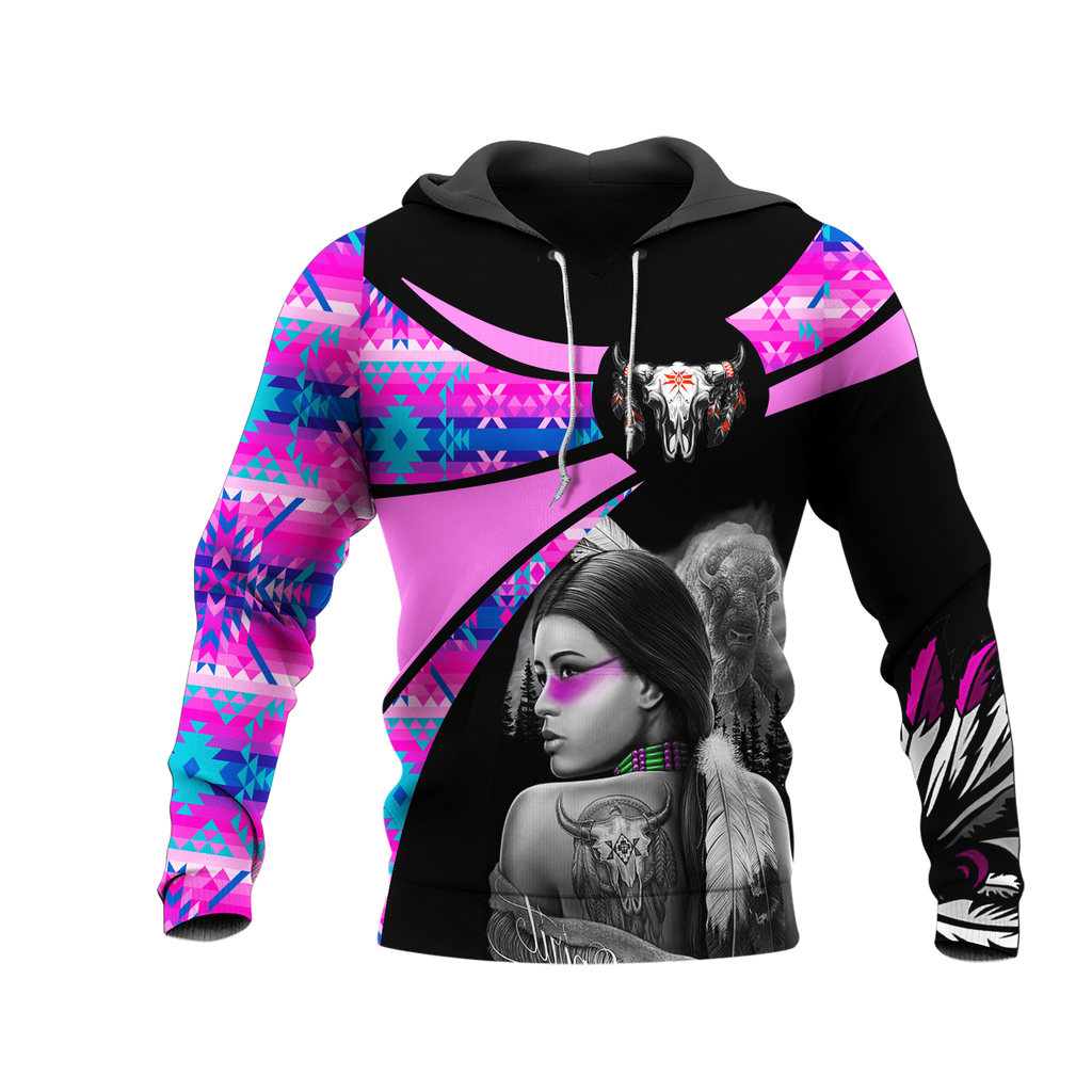 Powwow StoreHD000762 Pattern Native Pride 3D Hoodie